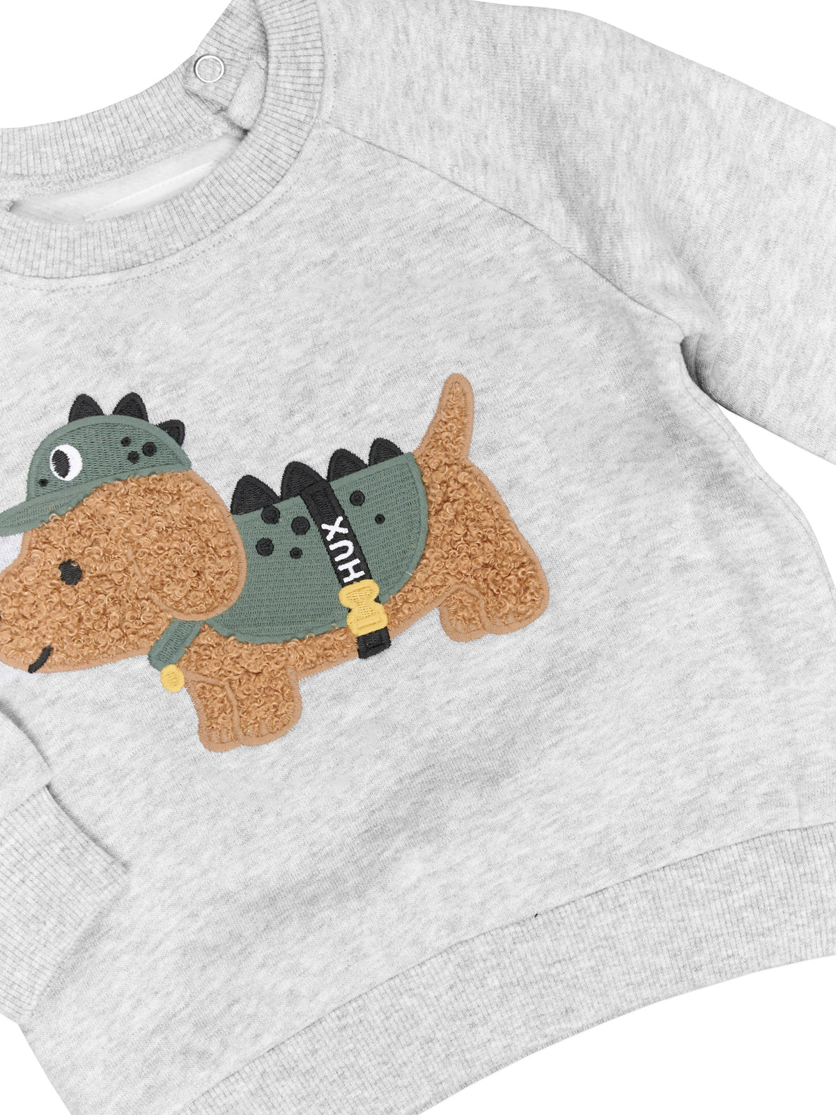 Dino Dog Sweatshirt || Grey Marle