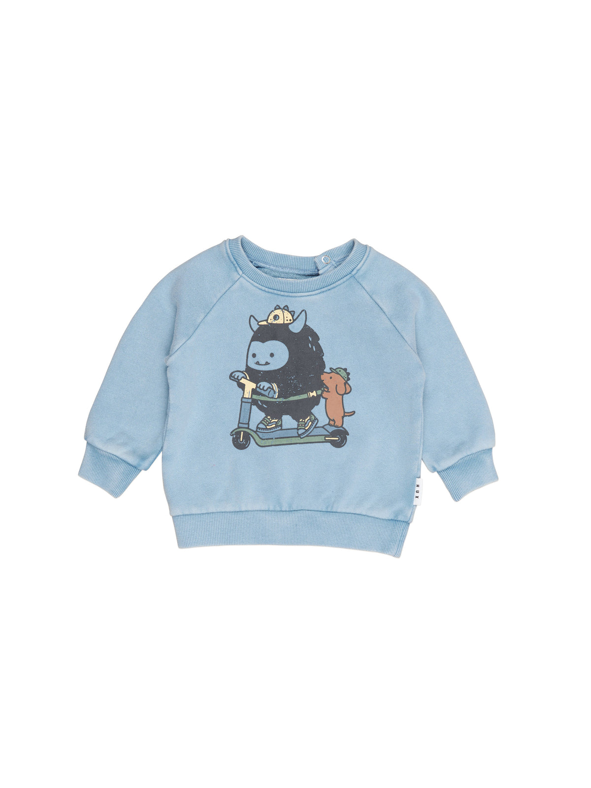Scooter Monster Sweatshirt || Washed Blue