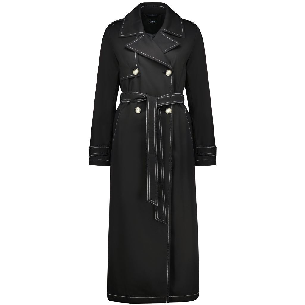 Kim - Women&#39;s Trench Coat || Black