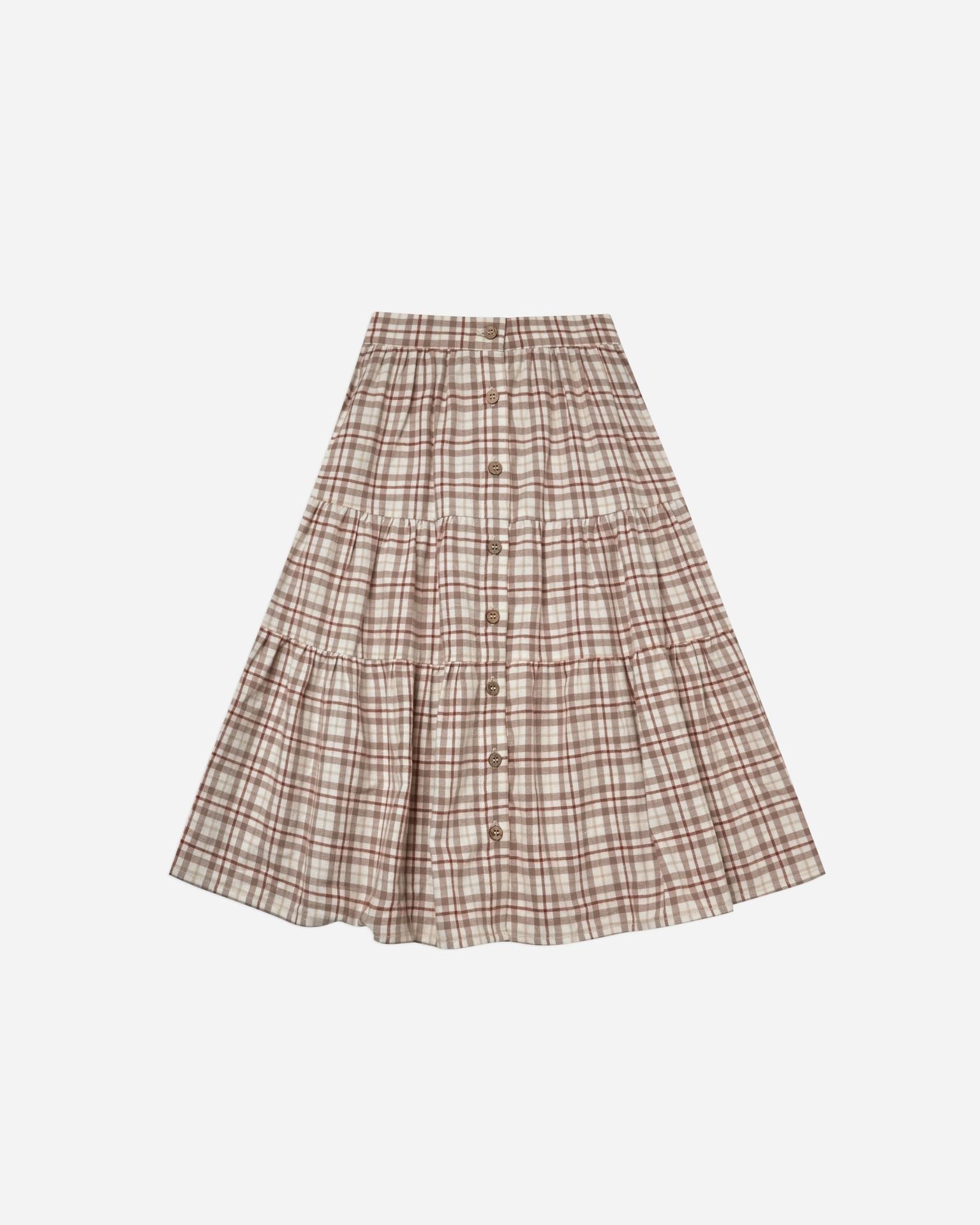 joelle skirt || mocha plaid - Rylee + Cru | Kids Clothes | Trendy Baby Clothes | Modern Infant Outfits |