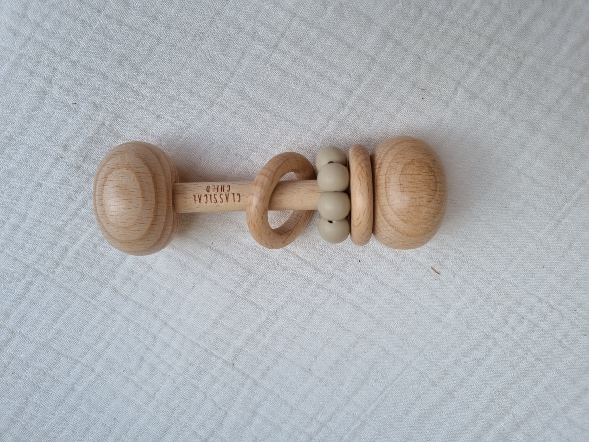 Beech &amp; Silicone Rattle