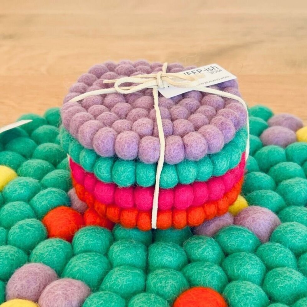 Felt Ball Coasters - Set of 4