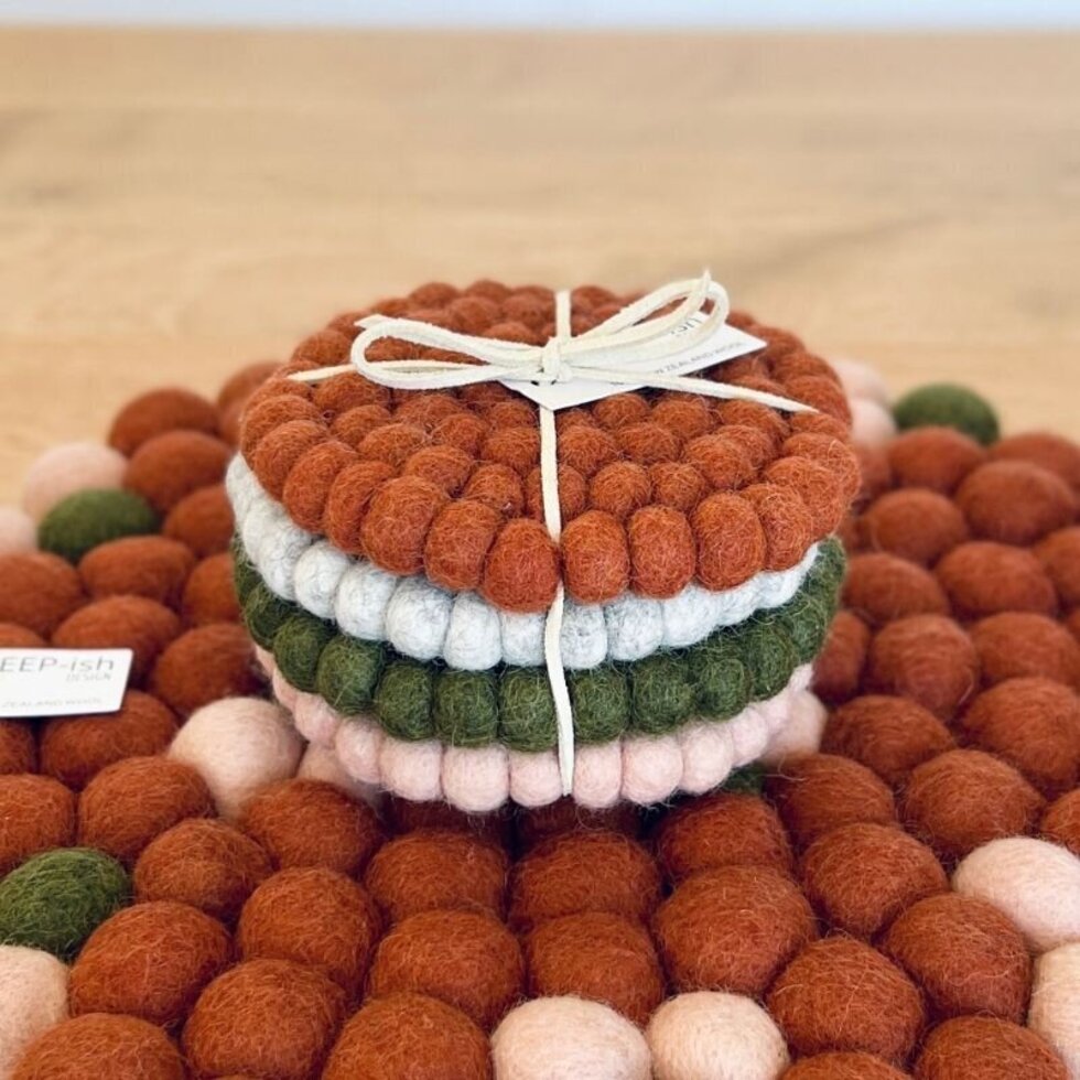 Felt Ball Coasters - Set of 4