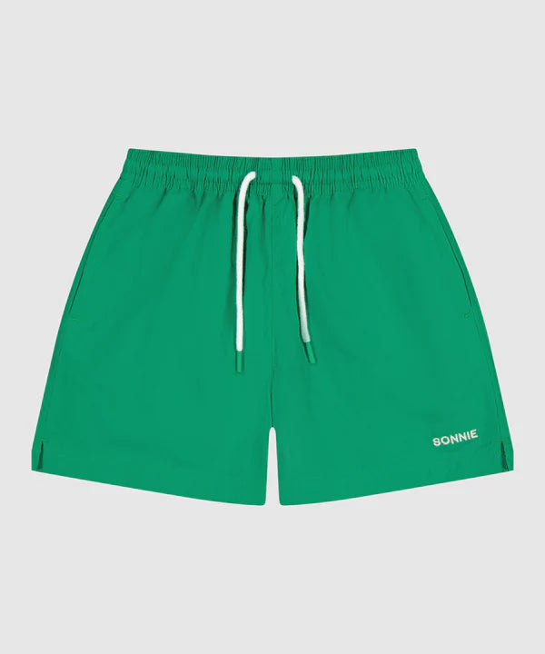 Nylon Sport Shorts || Court Green