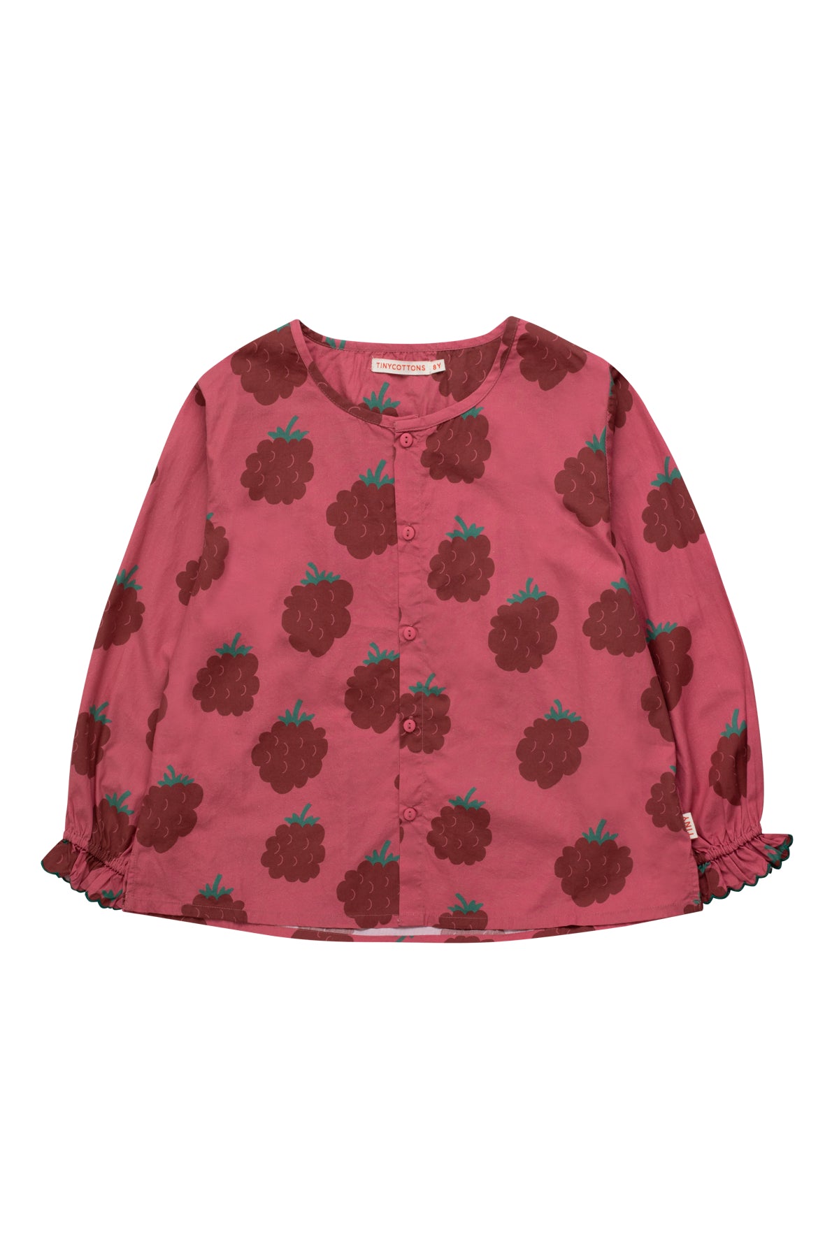 TINYCOTTONS RASPBERRIES FRILLED SLEEVES BLOUSE berry