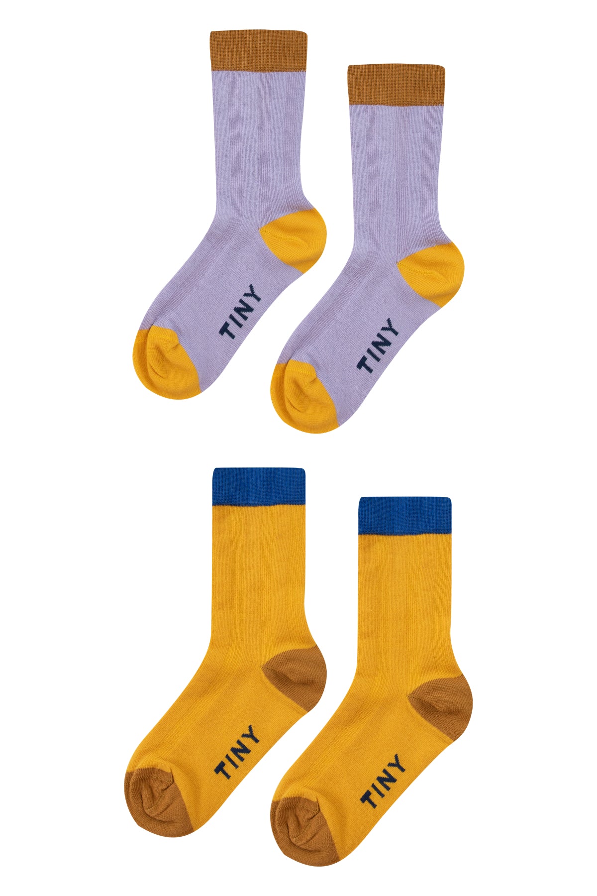 Bicolour Socks Pack || Mustard/Lilac