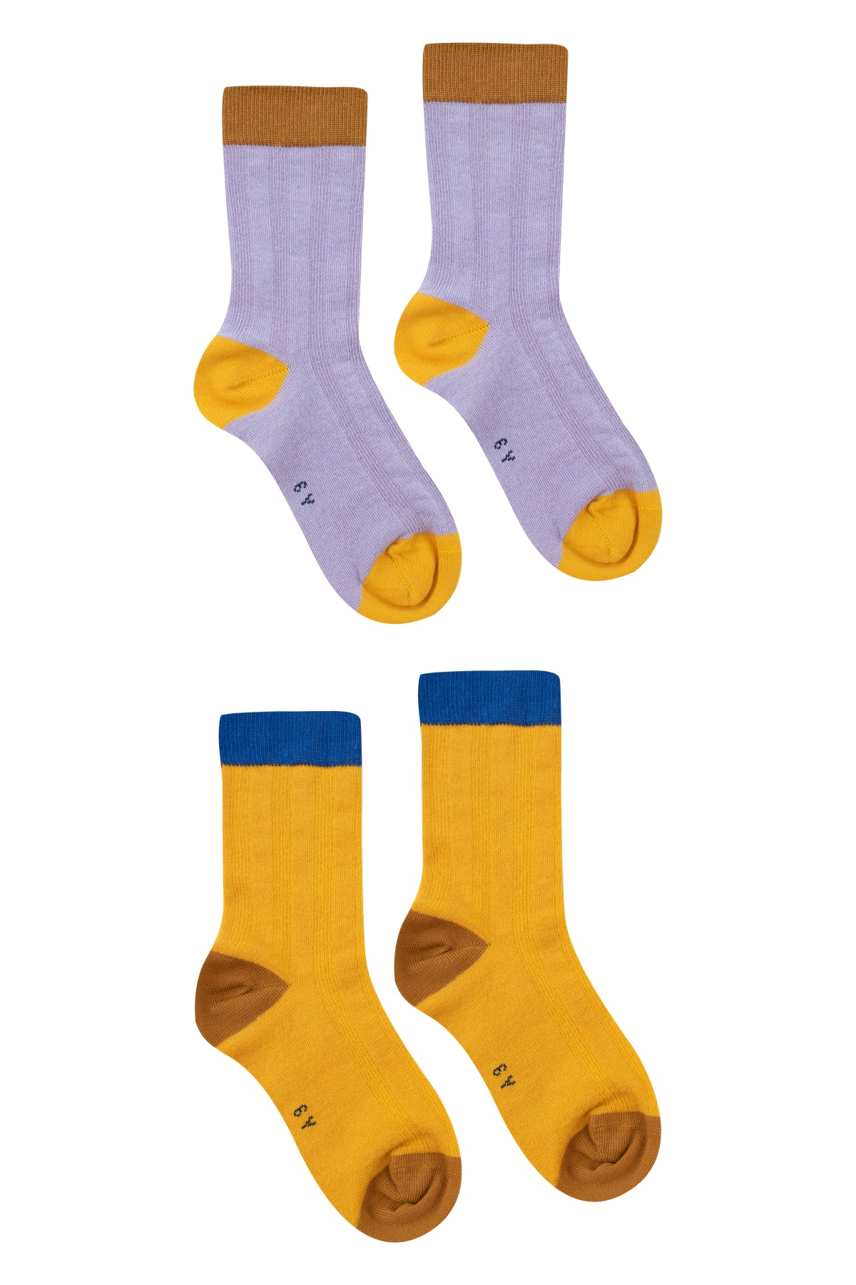 Bicolour Socks Pack || Mustard/Lilac