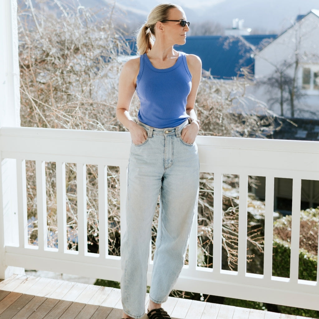 Birdie - Womens Rib Tank || Dazzling Blue