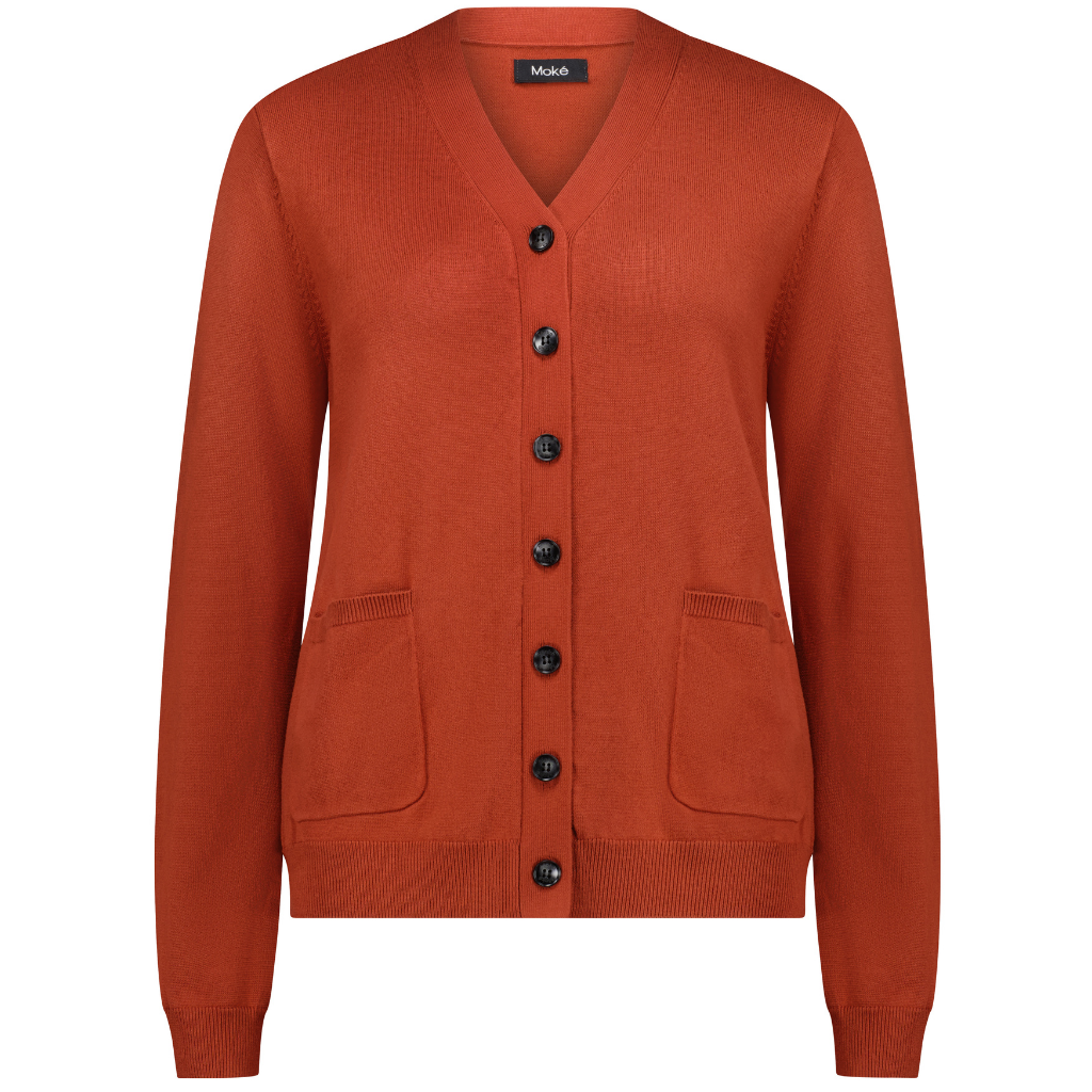 Claire Women&#39;s Button Up Cardigan || Intense Rust