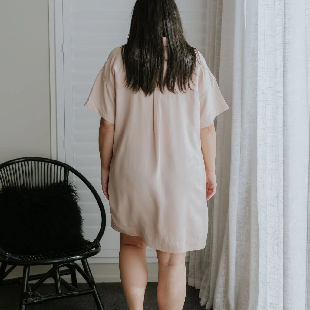 Cora Womens Shirt Dress || Dusty Rose