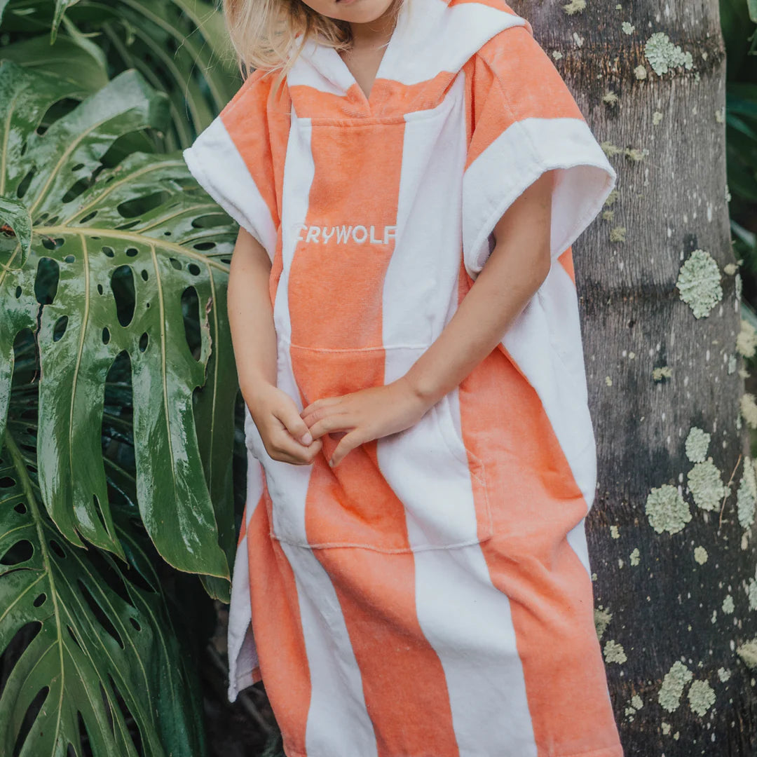 Hooded Towel || Coral Stripe