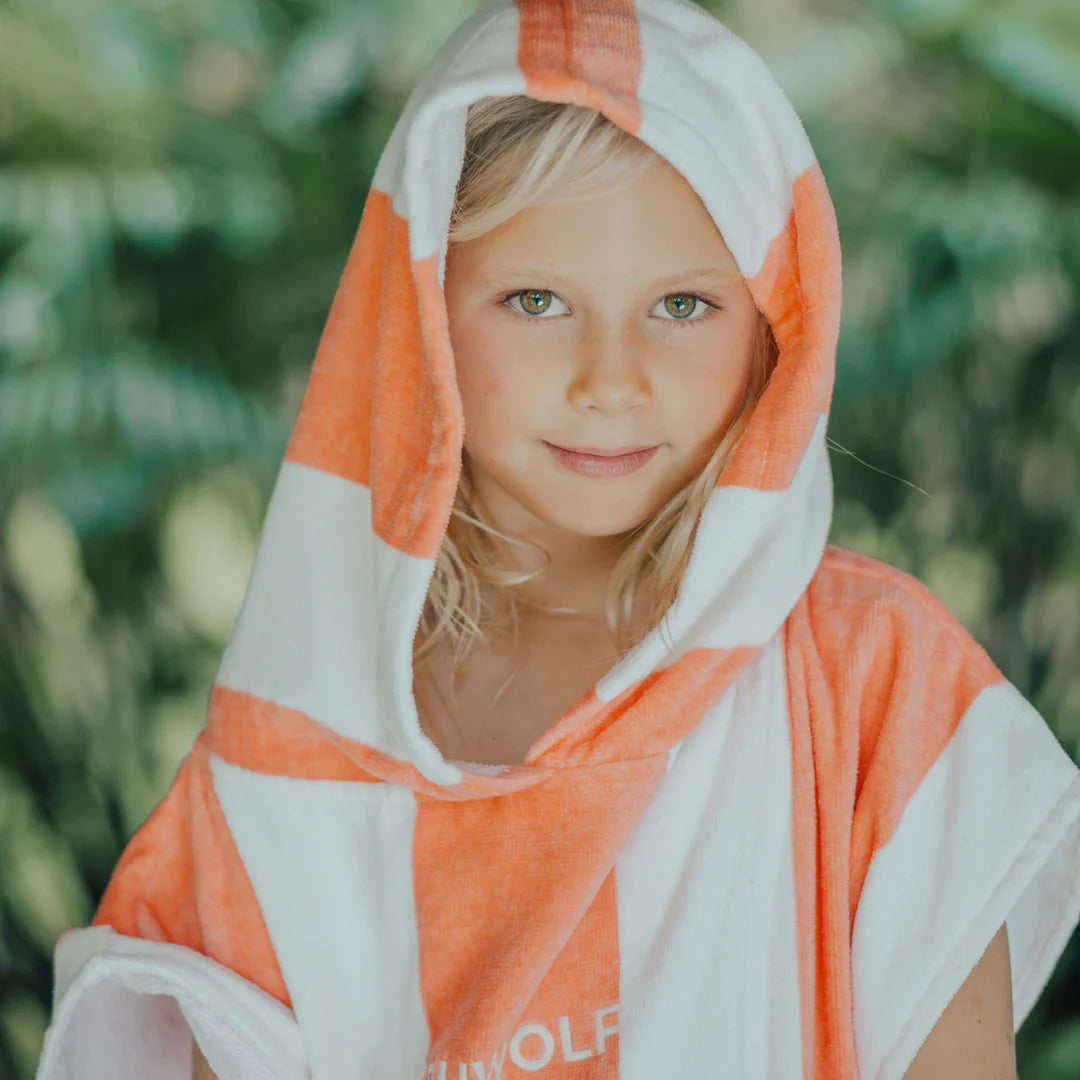 Hooded Towel || Coral Stripe