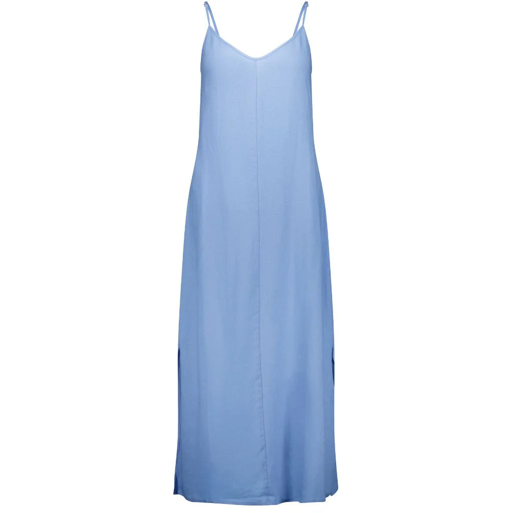 Gina - Women&#39;s Linen Slip Dress || Pool Blue