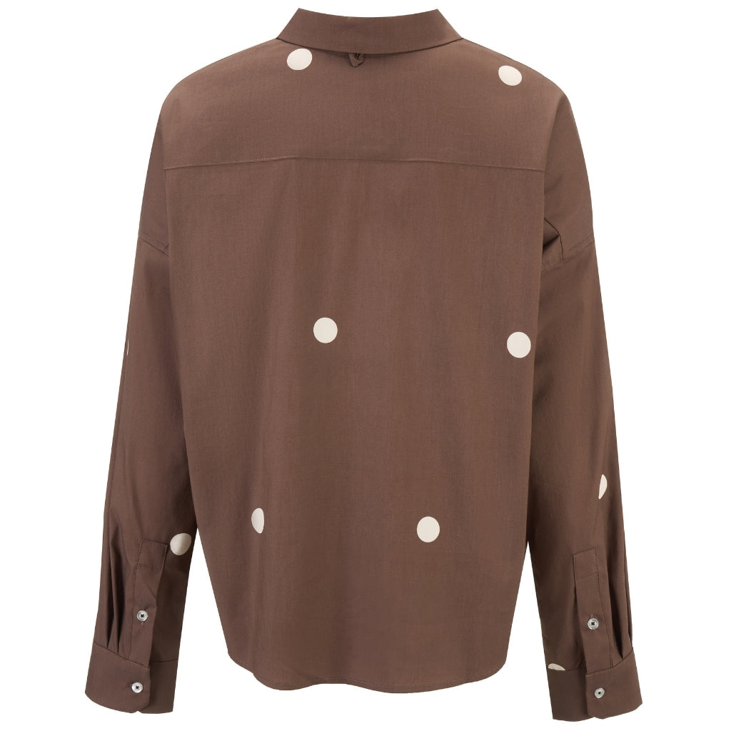 Alex - Womens Cropped Shirt || Chocolate Spot