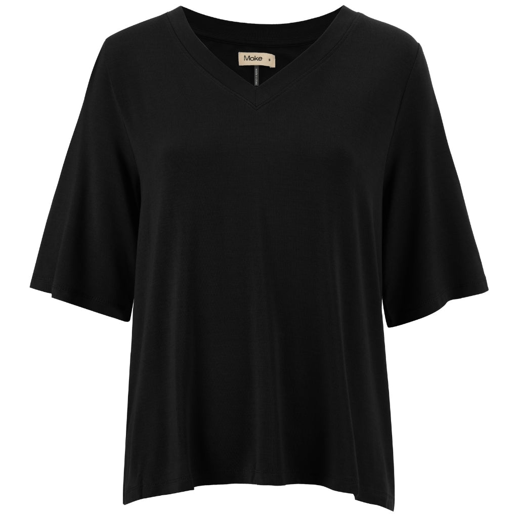 Zoe - Womens V Neck Tee || Black