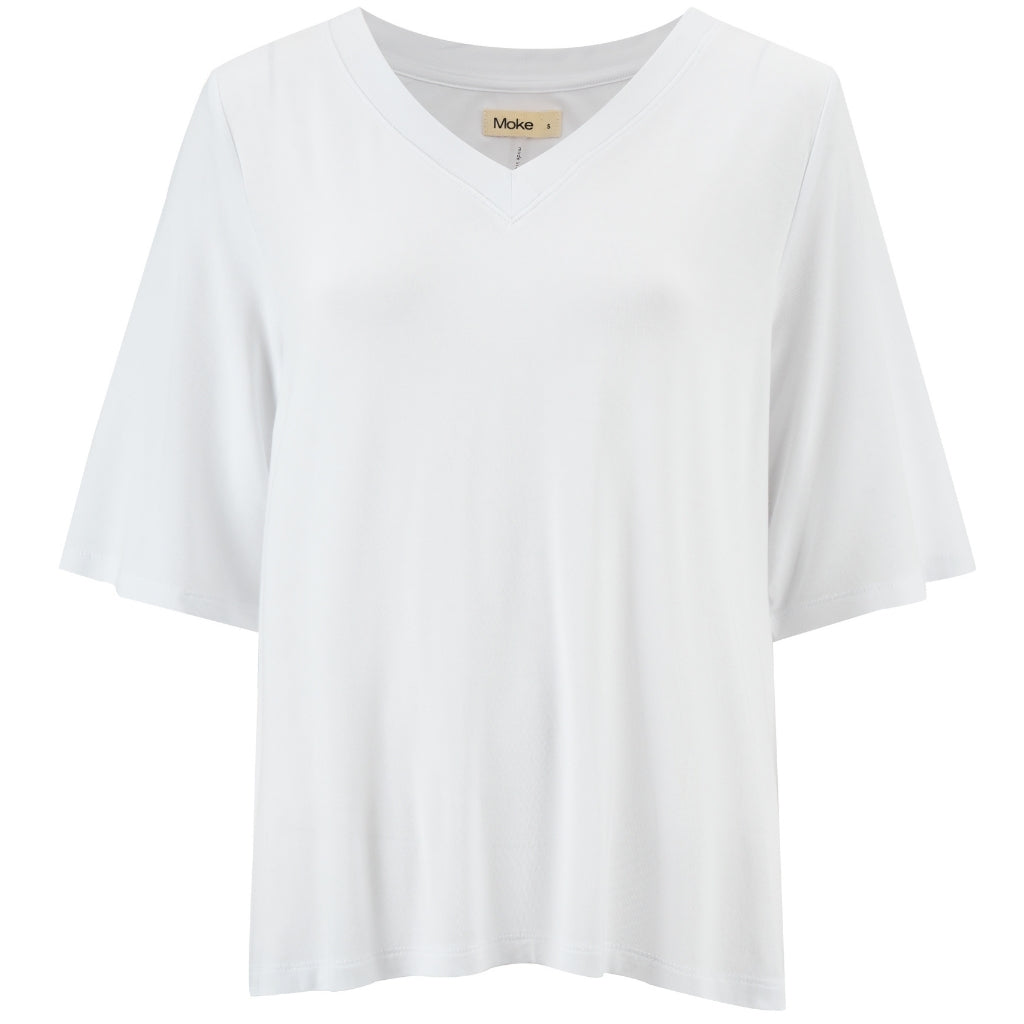 Zoe - Womens V Neck Tee || White