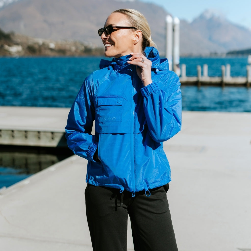Gracie - Womens Wind Breaker Jacket || Dazzling Blue