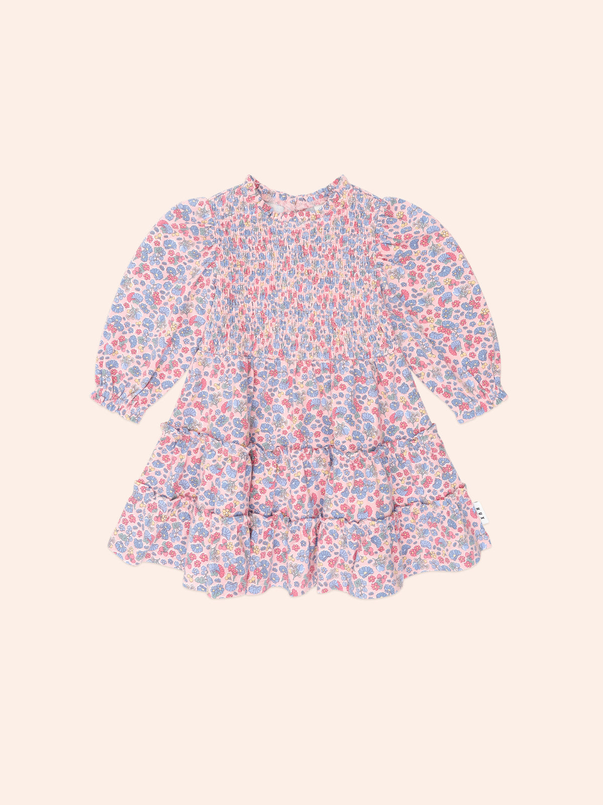 Vintage Floral Puff Long Sleeve Dress