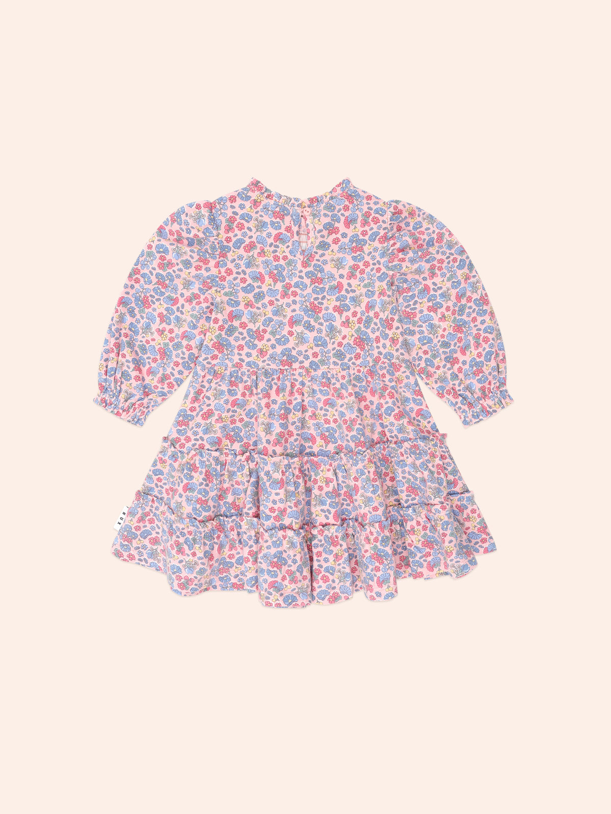 Vintage Floral Puff Long Sleeve Dress