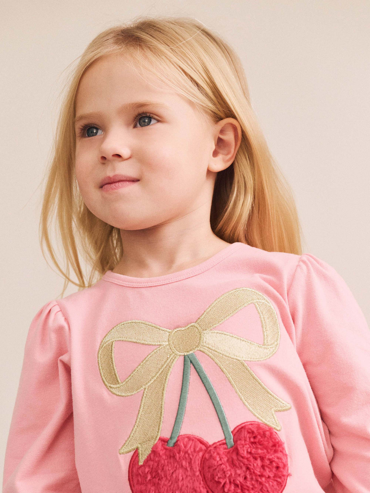 Cherry Bow Puff Sleeve Top