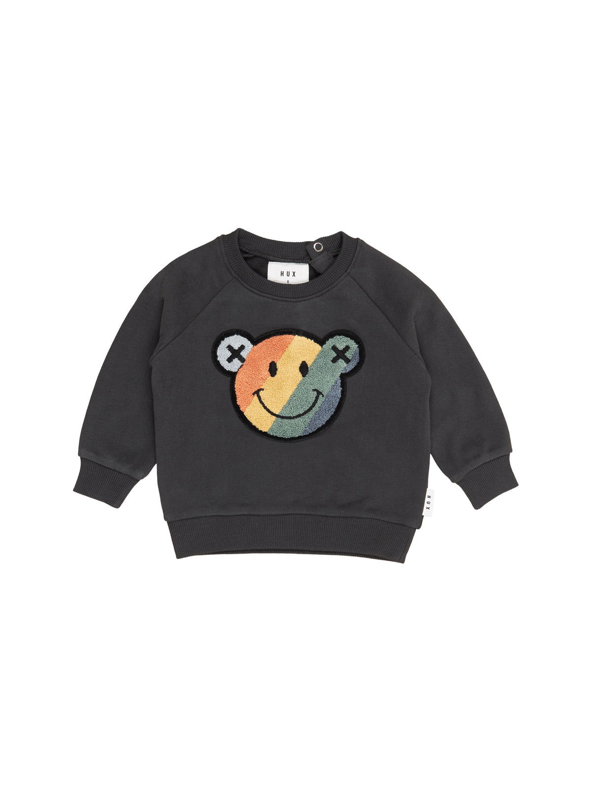 Smiley Rainbow Sweatshirt || Soft Black