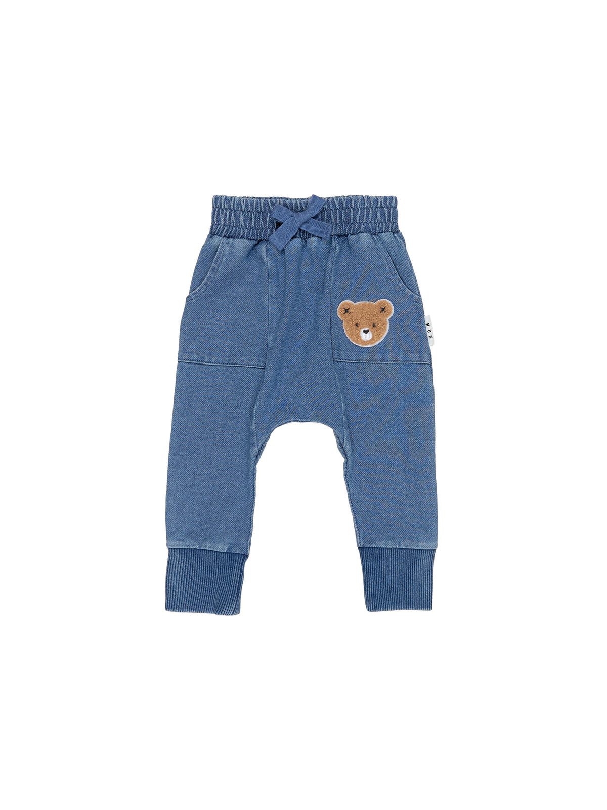 Huxbear Knit Denim Drop Crotch Pant || Denim Blue