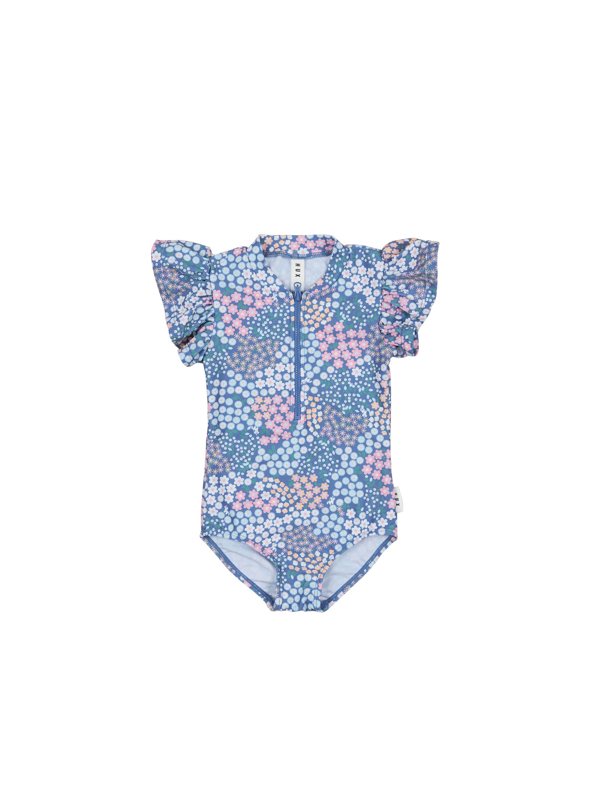 Garden Floral Frill Zip Swimsuit - Multi