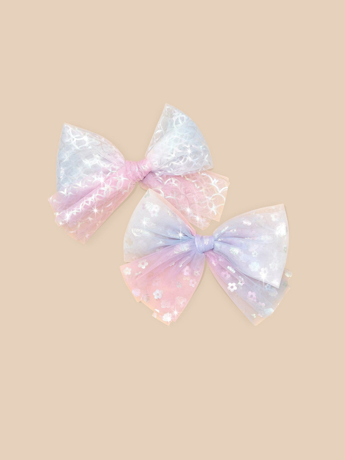 Daisy Seashell Tulle 2pk Hair Bow