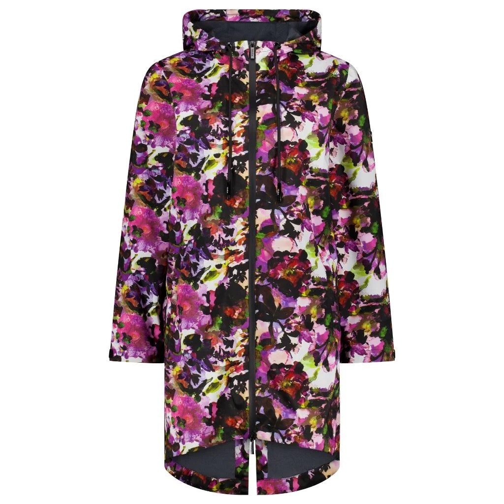 Georgie Women&#39;s Rain Coat|| Evie Kemp Purple Fleur