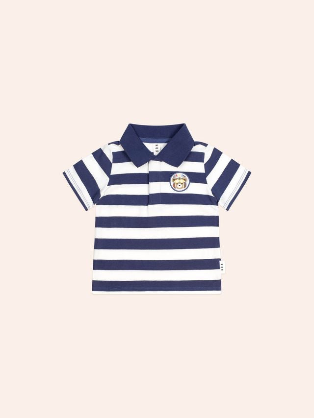 Stripe Polo Tee || Navy Stripe