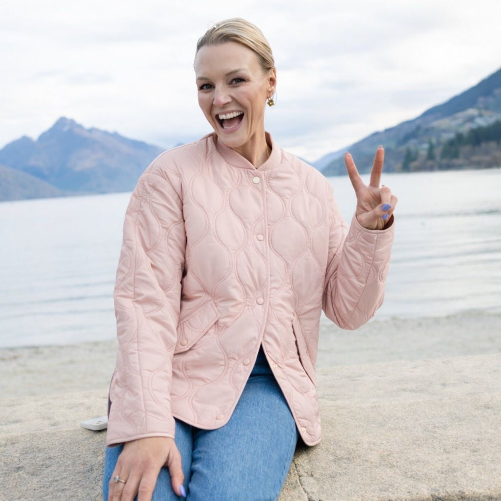 Talei - Women's Quilt Bomber || Blush