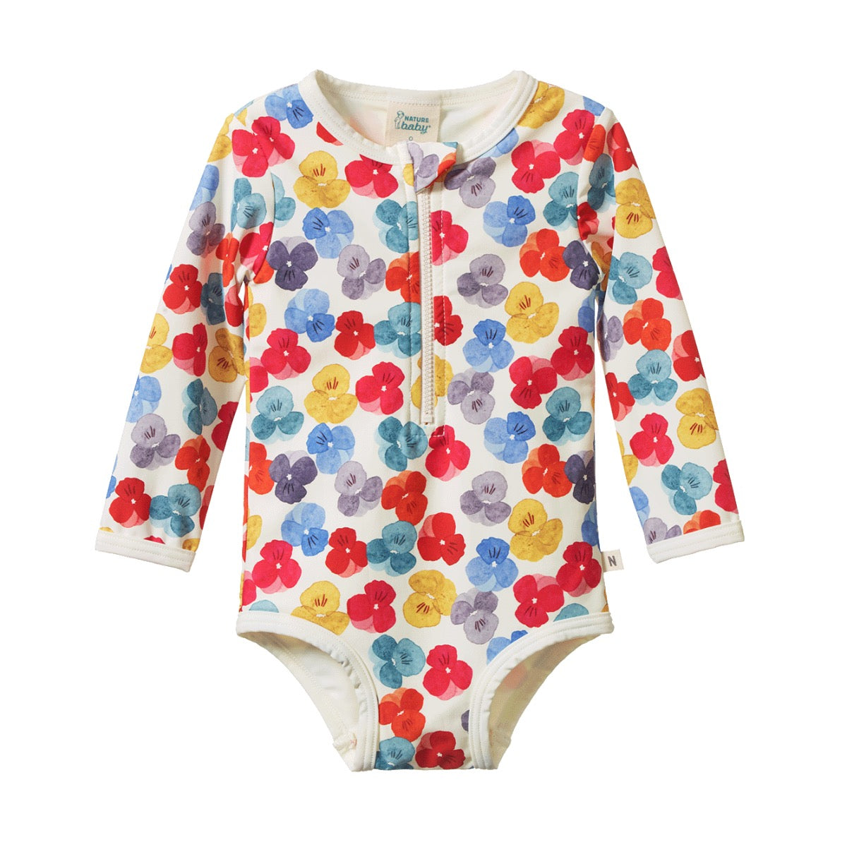 One Piece Bathing Swimsuit || Painted Delphine Print