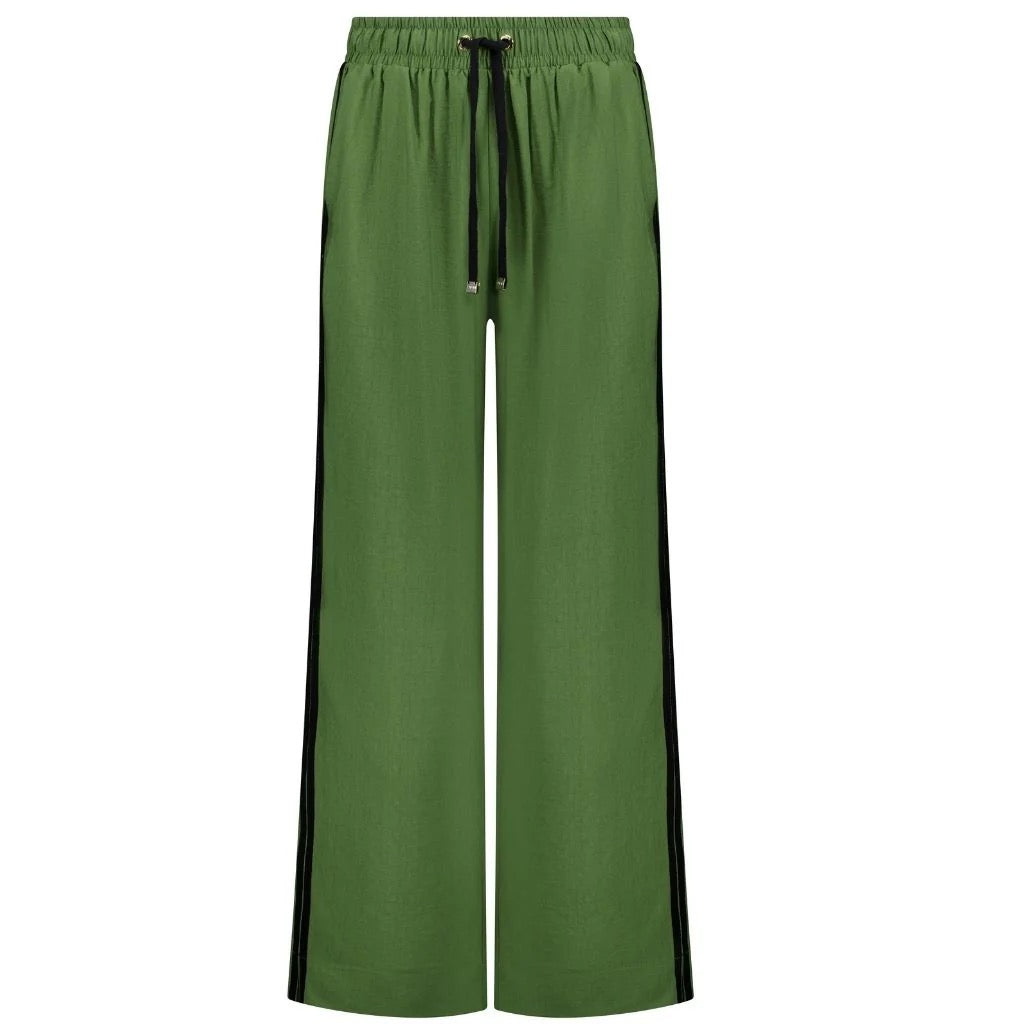 Indiana Women&#39;s Wide Leg Pant || Dill with Black