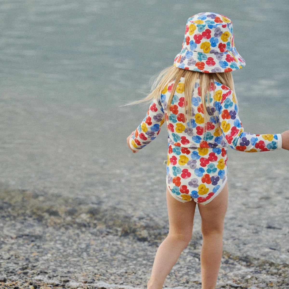 One Piece Bathing Swimsuit || Painted Delphine Print