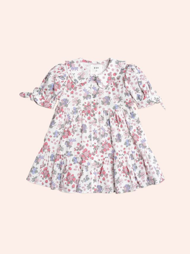 Strawberry Garden Tiered Smocked Dress || Cream