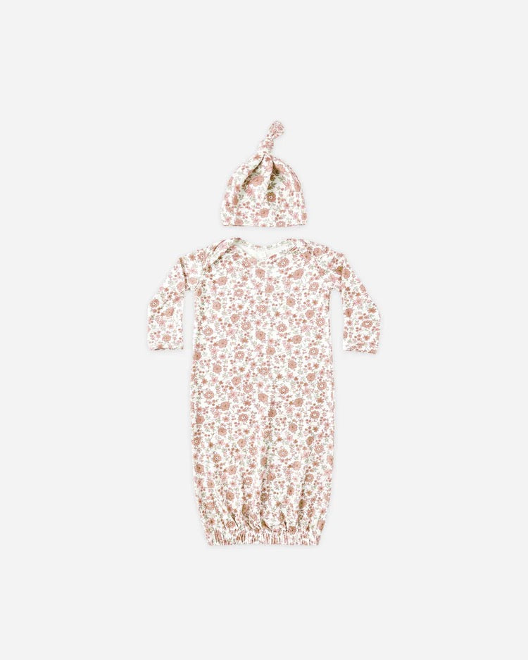Bamboo Baby Gown + Hat Set || Bloom