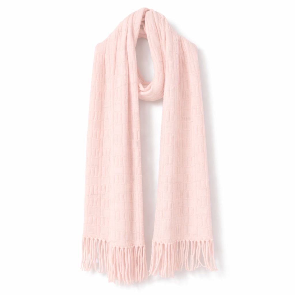 Adele - Cable Knit Scarf || Blush