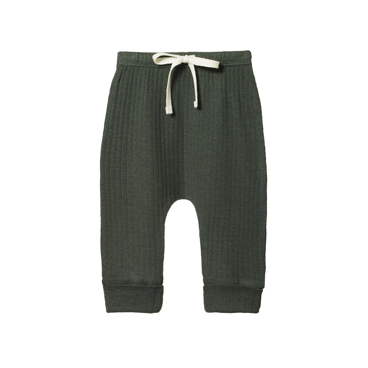 Drawstring Pants Pointelle Merino || Thyme