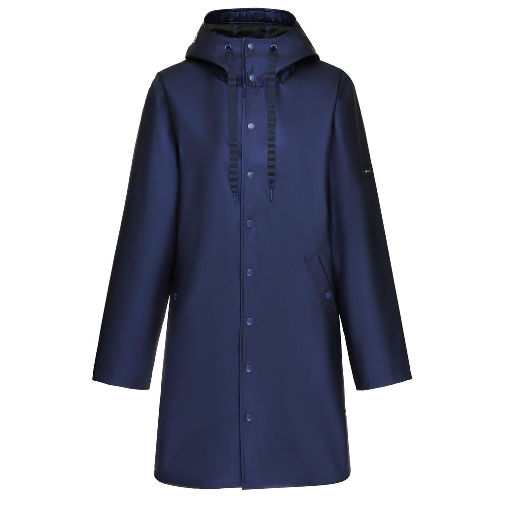 Charlie - Women's Rain Coat || Metallic Blue