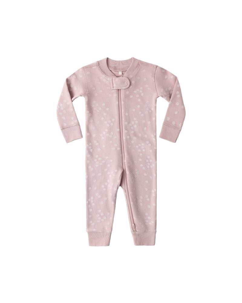 Zip Long Sleeve Sleeper || Mauve Ditsy