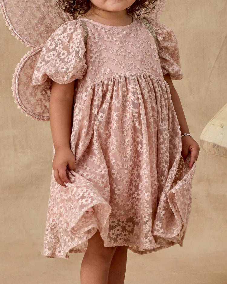 Luna Dress || Rose Embroidered Daisy