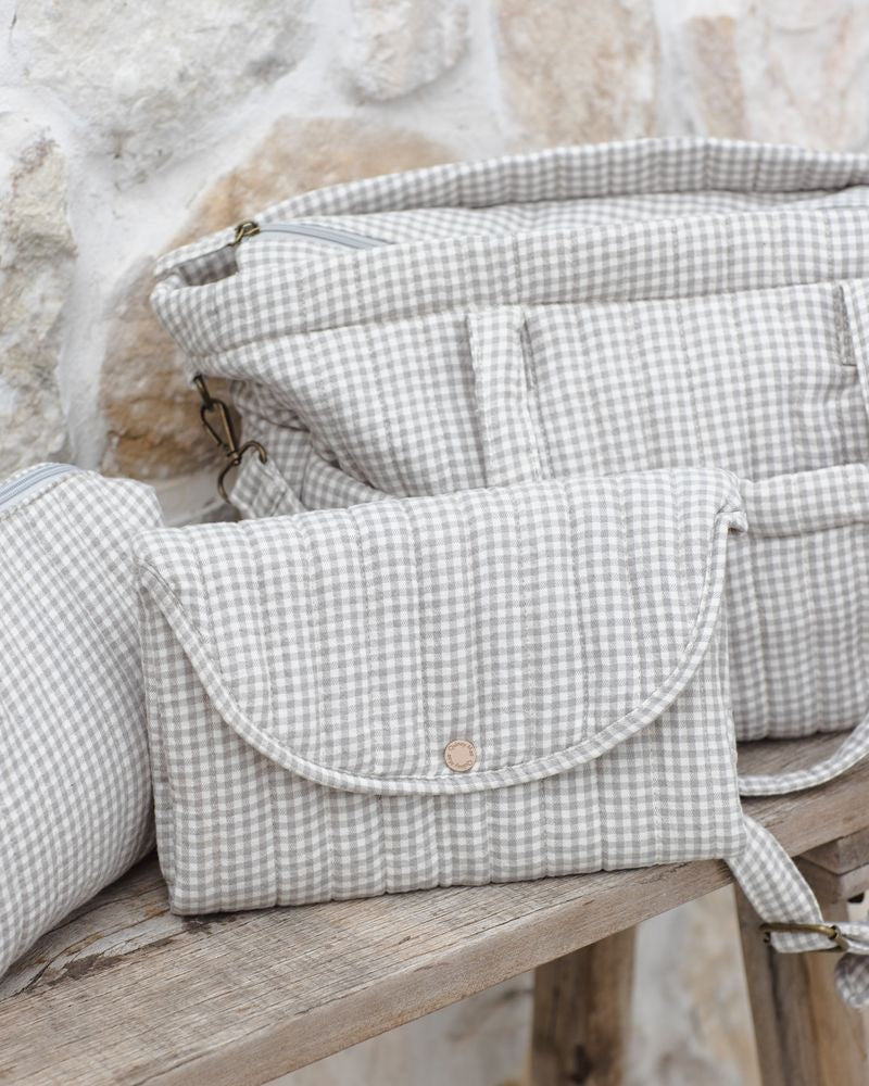 Diaper Bag + Change Mat || Sage Gingham