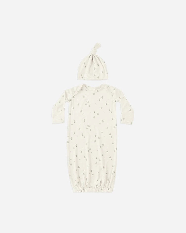 Bamboo Baby Gown + Hat Set || Trees