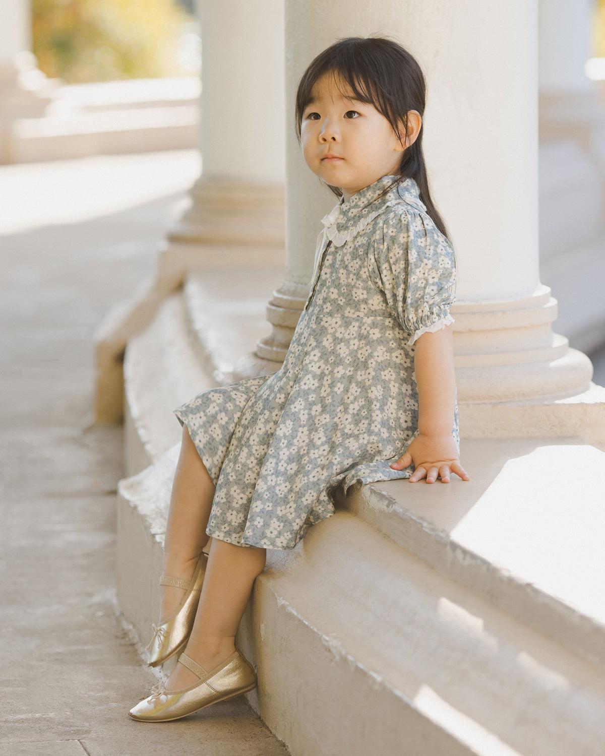 Sara Dress || Aqua Ditsy