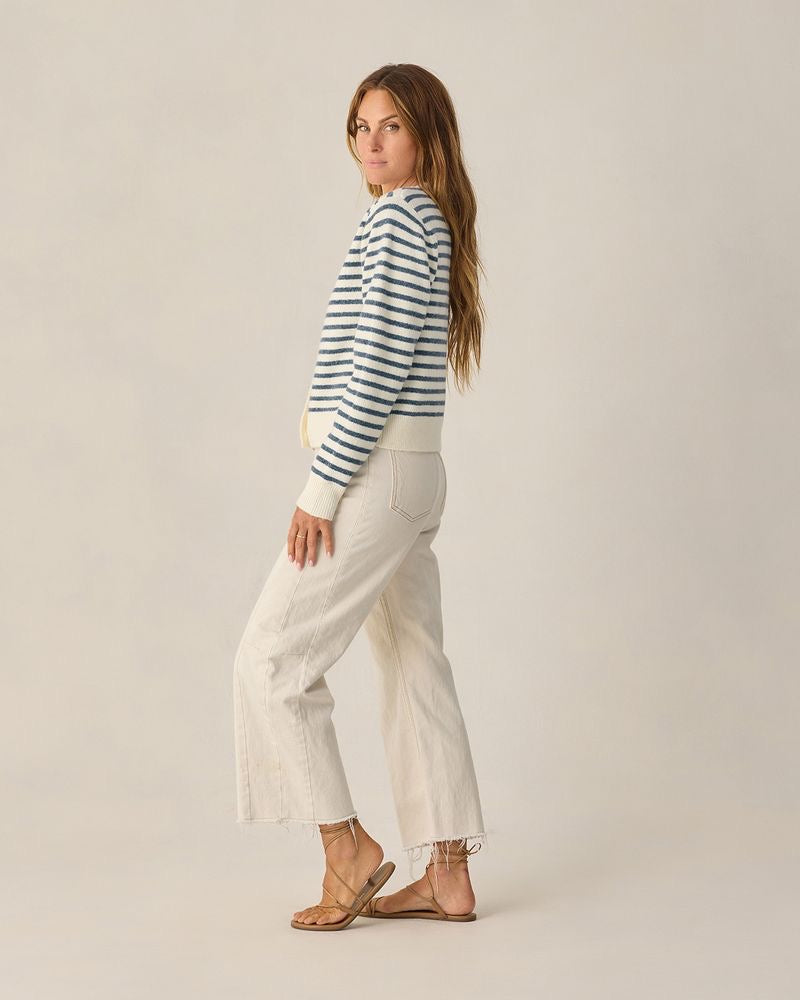 Womens Classic Cardigan || Maritime Stripe