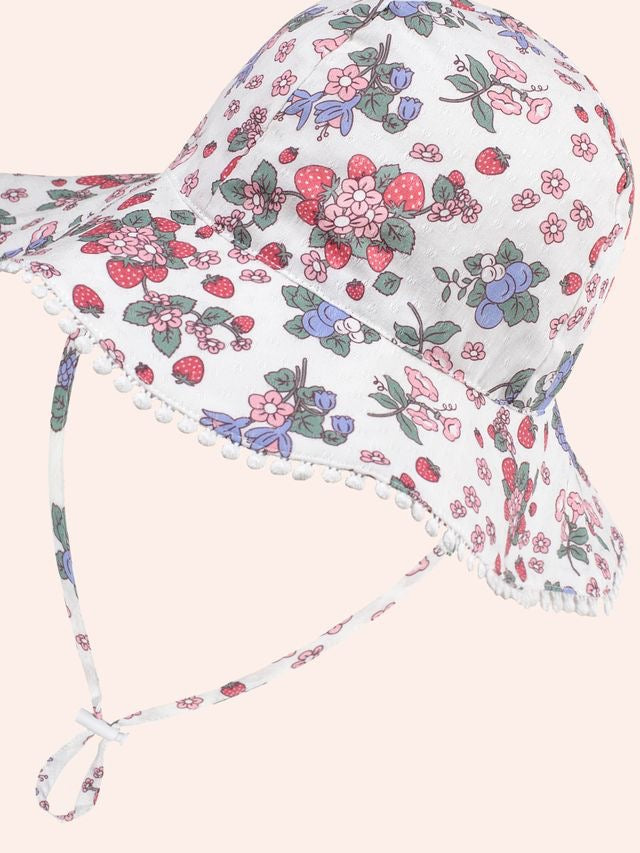Strawberry Garden Sunhat || Cream