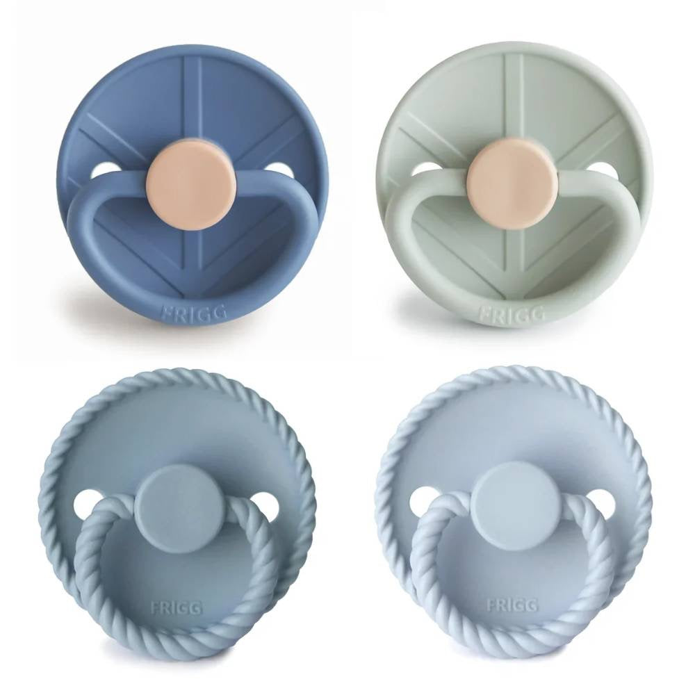 FRIGG 4-Pack PacifiersRound Silicone ||Skyline Serenity