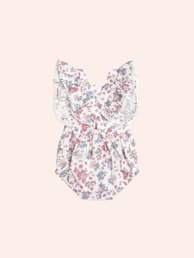 Strawberry Garden Playsuit || Cream