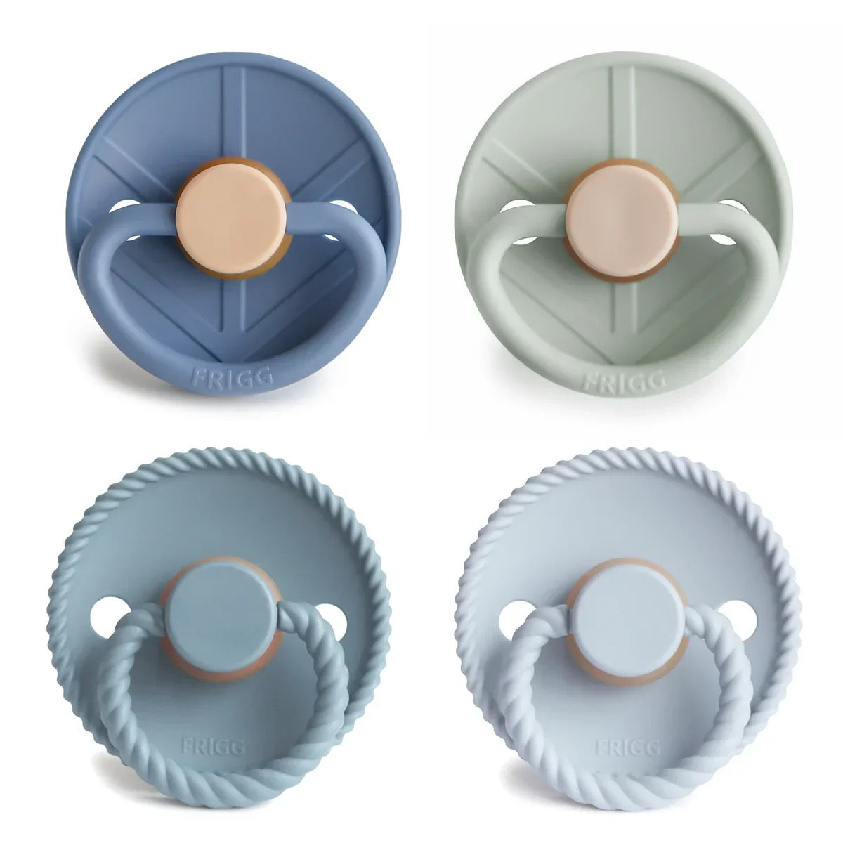 FRIGG 4-Pack PacifiersRound Latex || Skyline Serenity