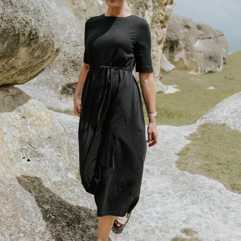 Greta - Womens Tee Dress || Black